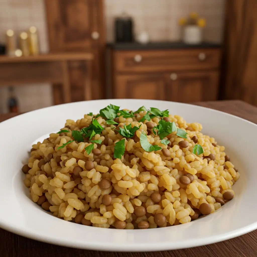 Arroz com lentilhas