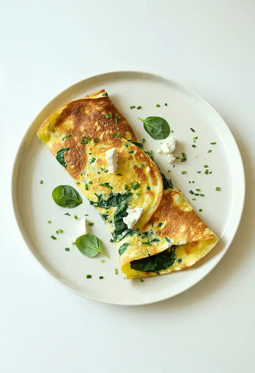 Omelete Salgada de Espinafre e Feta