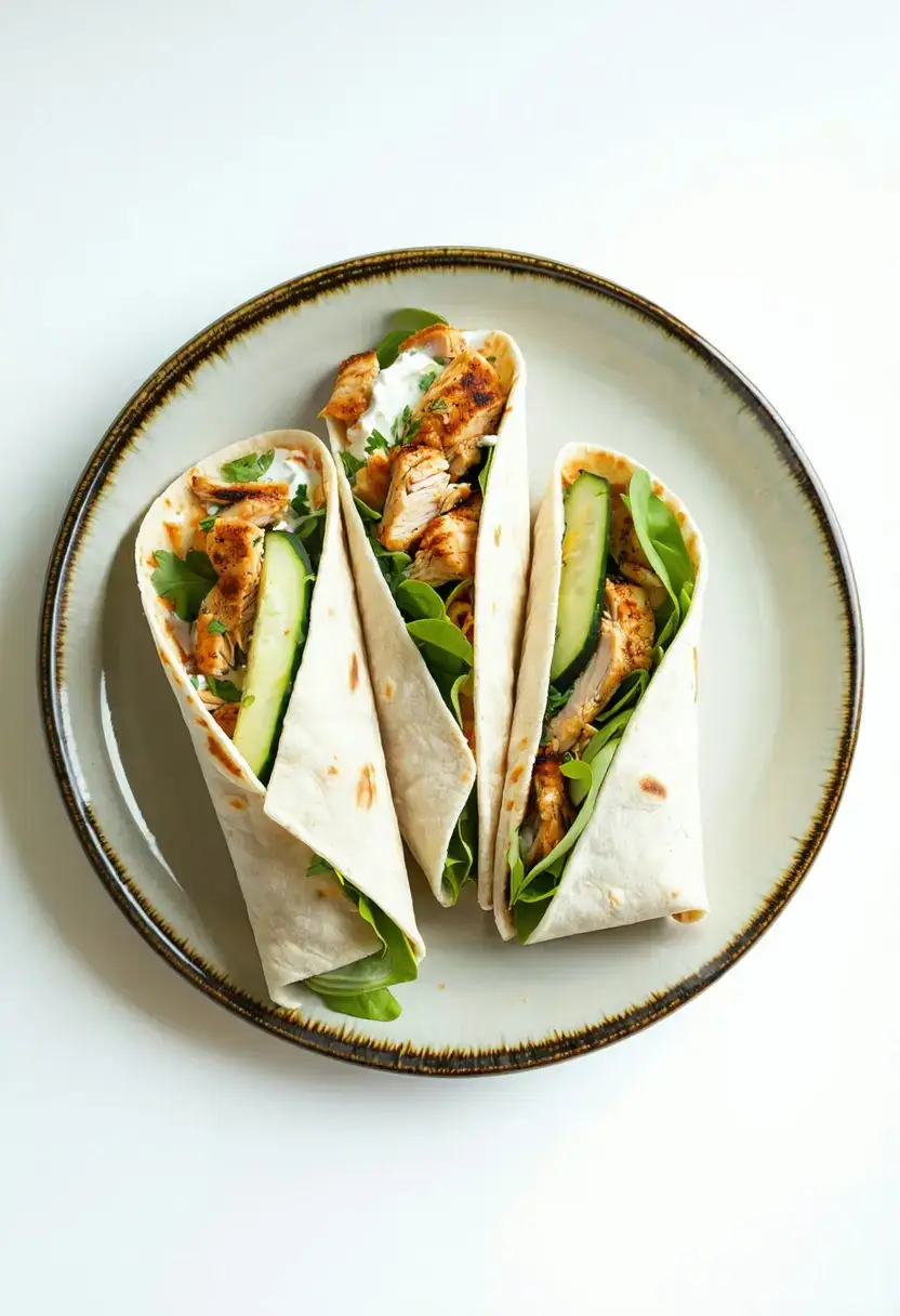 Wrap de Pepino e Frango